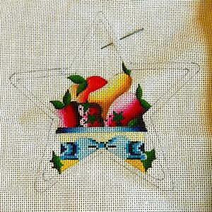 NEW Handpainted Christmas ornament needlepoint kit — Star shape